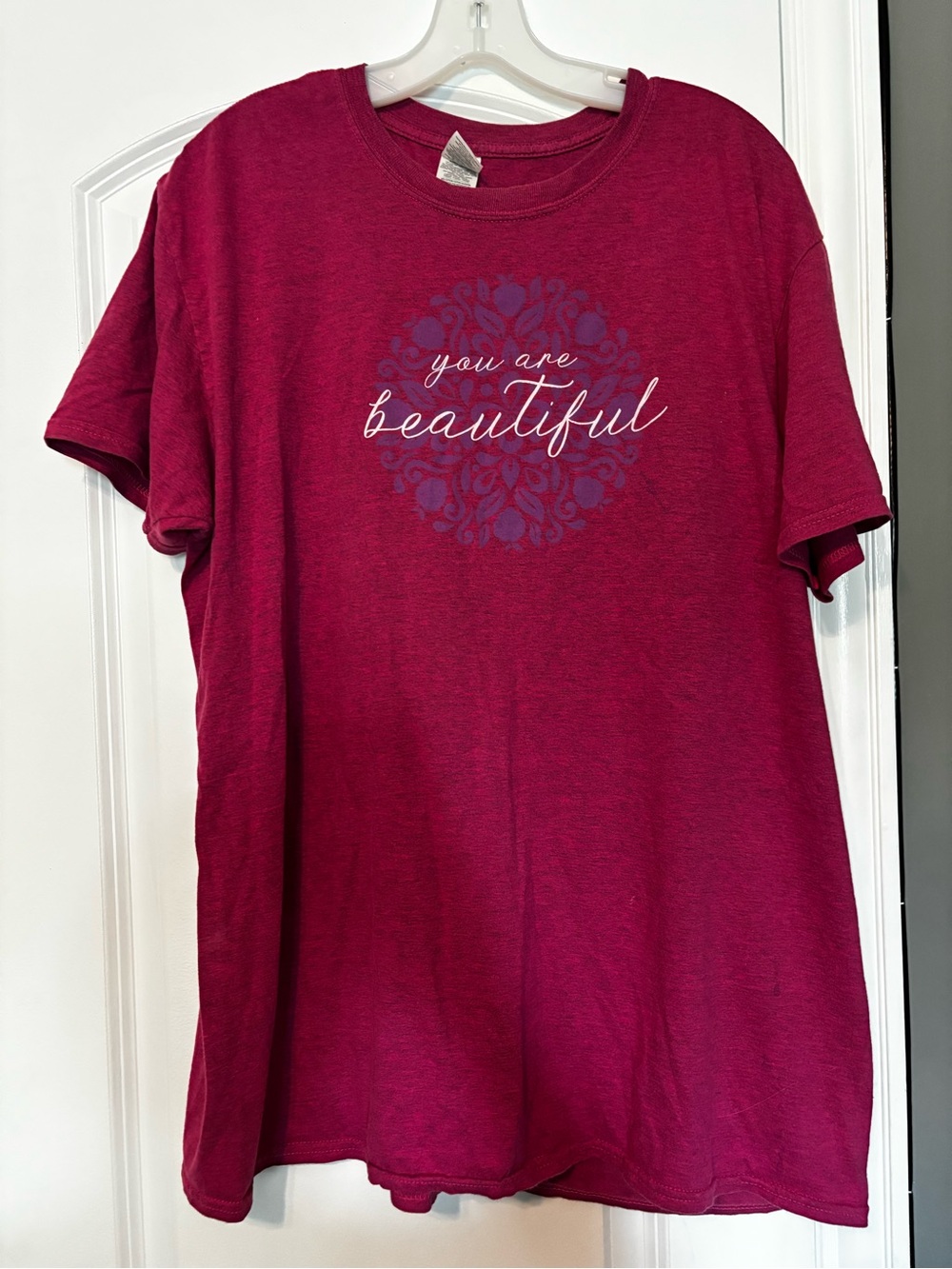 Gildan You are Beautiful Softstyle Heathered Berry Red T-Shirt XL